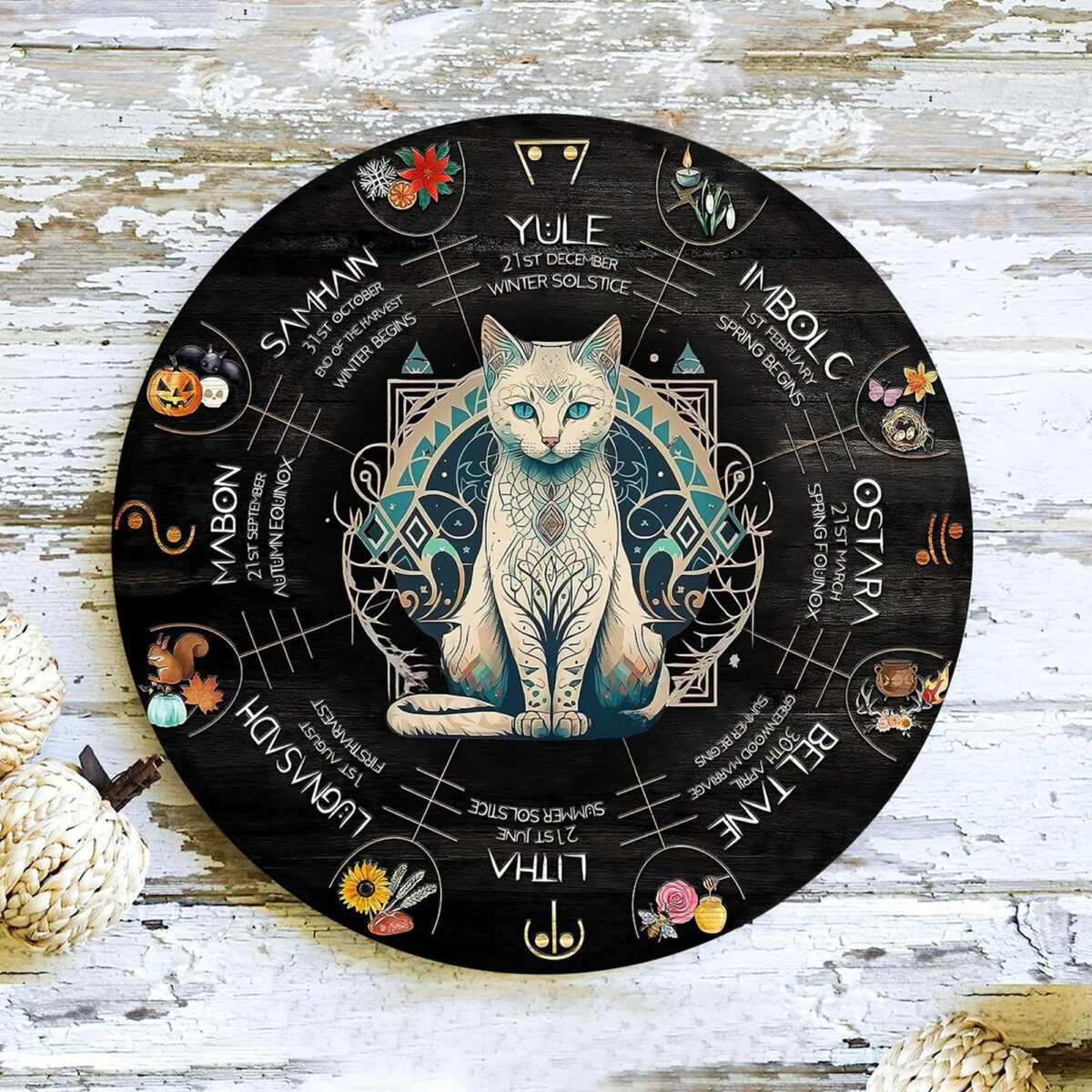 Personalized Wheel of the Year - Pagan Wooden Calendar