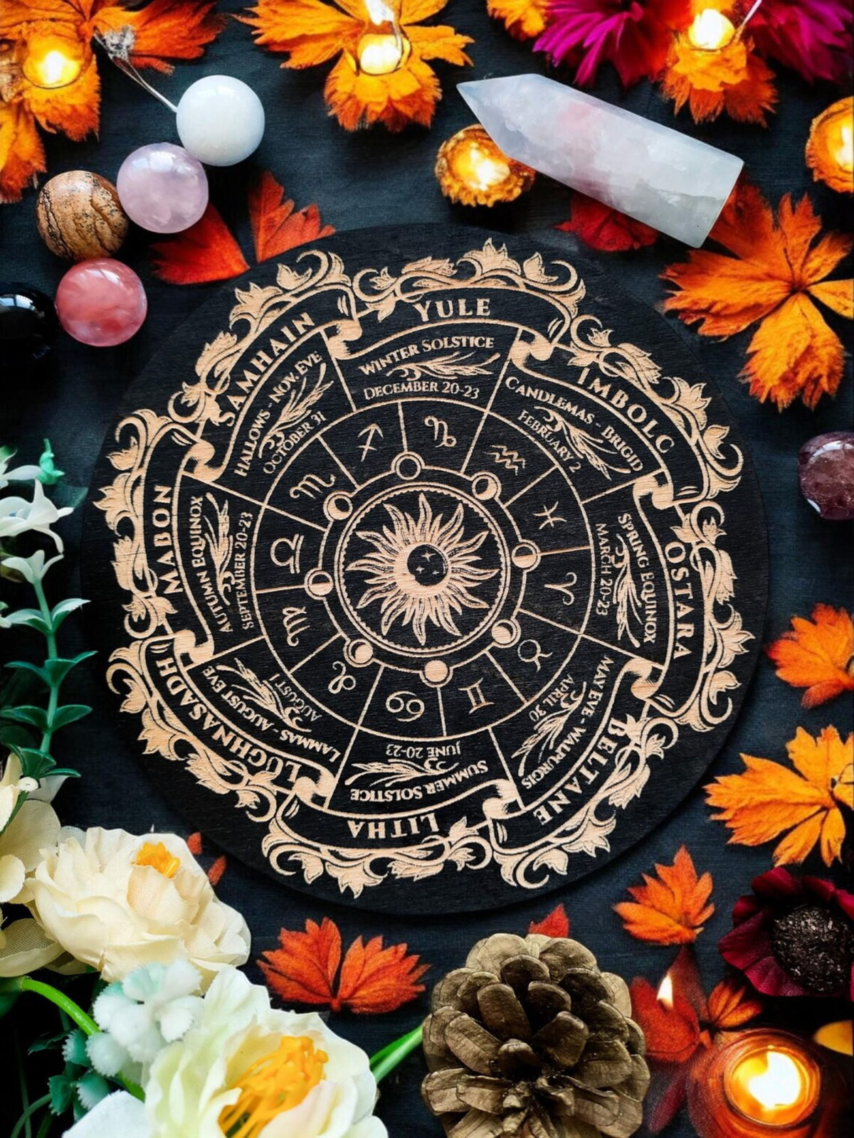Witch's Wheel of the Year Zodiac Calendar - Pagan Sabbat Chart