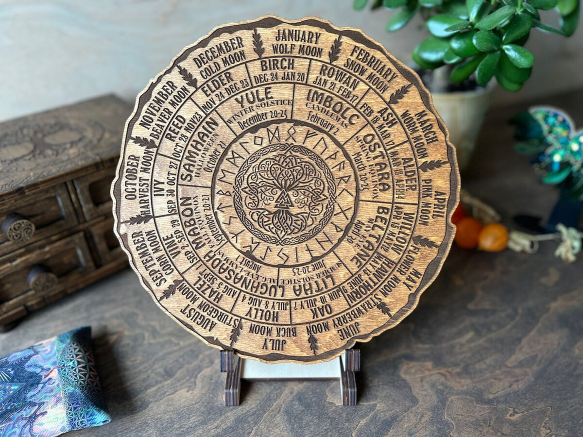 Celtic Tree of Life Calendar - Wheel of the Year Pagan Wall Art